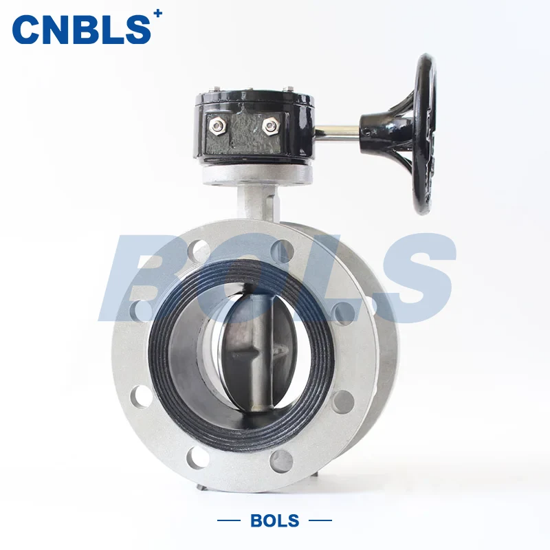 Rustfrit stål snekke gear-drevne wafer-type metal hårdtforseglede sommerfugleventiler